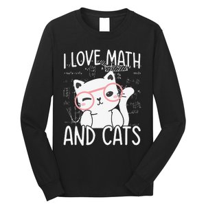 I Love Math And Cats Long Sleeve Shirt