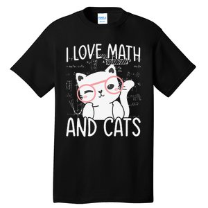 I Love Math And Cats Tall T-Shirt