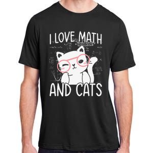 I Love Math And Cats Adult ChromaSoft Performance T-Shirt