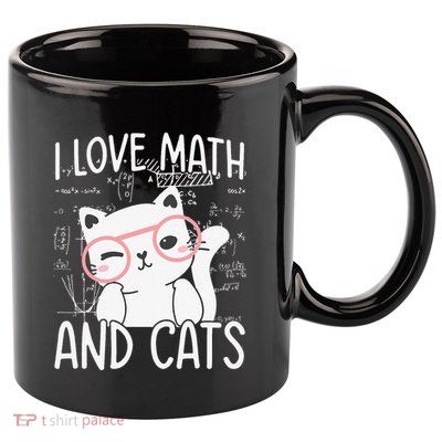 I Love Math And Cats 11oz C Handle Ceramic Mug