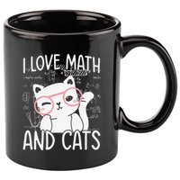 I Love Math And Cats 11oz C Handle Ceramic Mug
