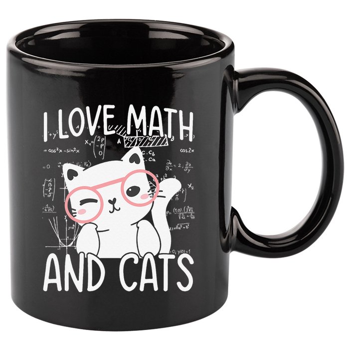 I Love Math And Cats 11oz C Handle Ceramic Mug
