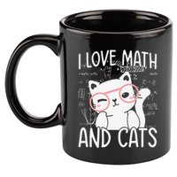I Love Math And Cats 11oz C Handle Ceramic Mug