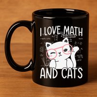 I Love Math And Cats 11oz C Handle Ceramic Mug
