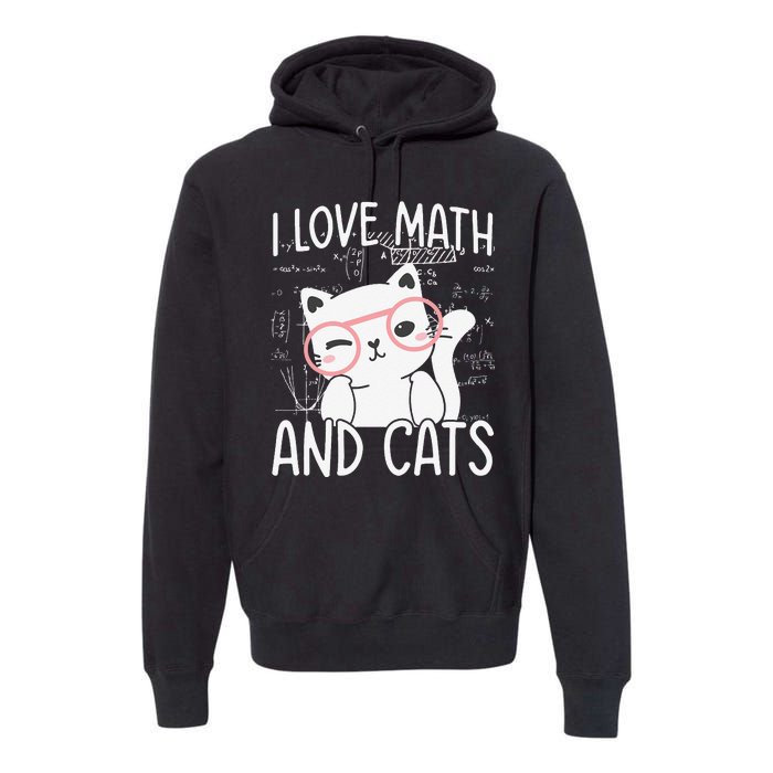 I Love Math And Cats Premium Hoodie