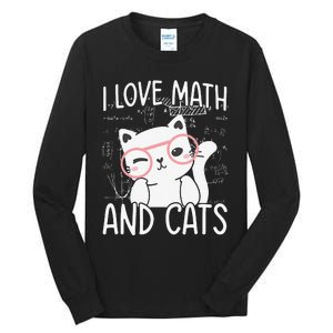 I Love Math And Cats Tall Long Sleeve T-Shirt