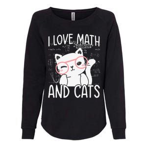 I Love Math And Cats Womens California Wash Sweatshirt