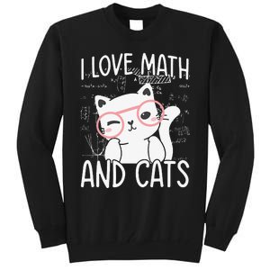 I Love Math And Cats Tall Sweatshirt