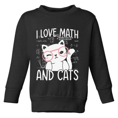 I Love Math And Cats Toddler Sweatshirt