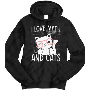 I Love Math And Cats Tie Dye Hoodie