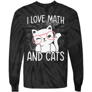 I Love Math And Cats Tie-Dye Long Sleeve Shirt