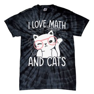 I Love Math And Cats Tie-Dye T-Shirt