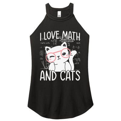 I Love Math And Cats Women's Perfect Tri Rocker Tank