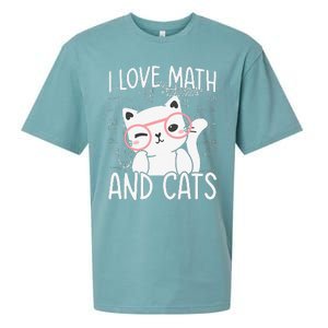 I Love Math And Cats Sueded Cloud Jersey T-Shirt