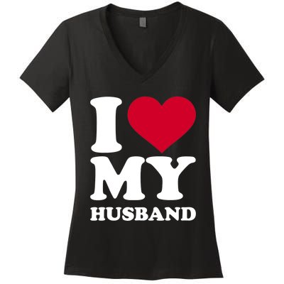 I Love My Husband TShirt Women's V-Neck T-Shirt