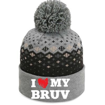 I Love My Bruv Favorite Family Member Valentines Brother Gift The Baniff Cuffed Pom Beanie