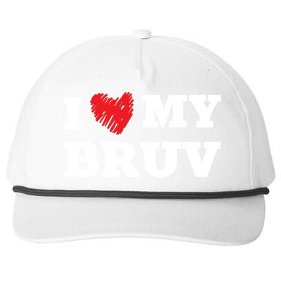 I Love My Bruv Favorite Family Member Valentines Brother Gift Snapback Five-Panel Rope Hat