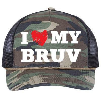 I Love My Bruv Favorite Family Member Valentines Brother Gift Retro Rope Trucker Hat Cap