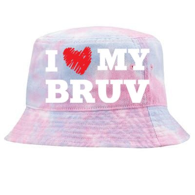 I Love My Bruv Favorite Family Member Valentines Brother Gift Tie-Dyed Bucket Hat