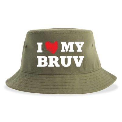 I Love My Bruv Favorite Family Member Valentines Brother Gift Sustainable Bucket Hat