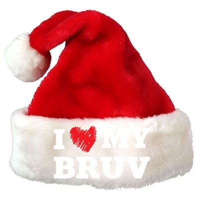 I Love My Bruv Favorite Family Member Valentines Brother Gift Premium Christmas Santa Hat