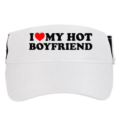 I Love My Hot Boyfriend BF I Heart My Hot Boyfriend White Adult Drive Performance Visor
