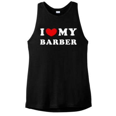 I Love My Barber I Heart My Barber Ladies PosiCharge Tri-Blend Wicking Tank