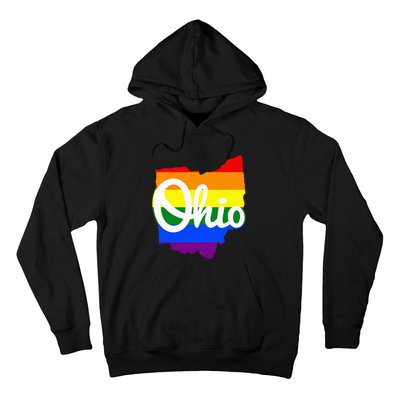 I Love My Ohio Home Script Ohio Pride Flag Hoodie