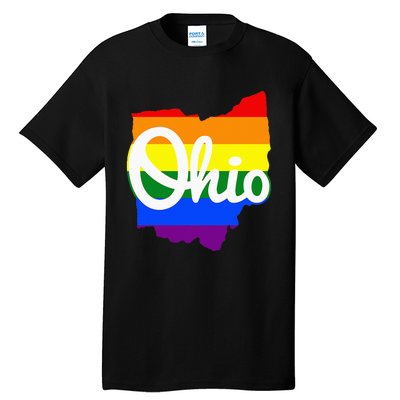 I Love My Ohio Home Script Ohio Pride Flag Tall T-Shirt