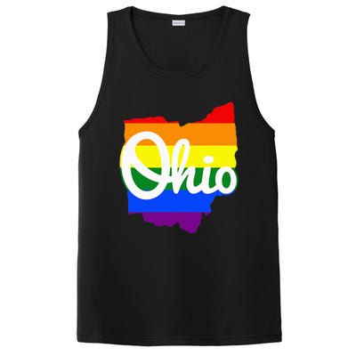 I Love My Ohio Home Script Ohio Pride Flag PosiCharge Competitor Tank