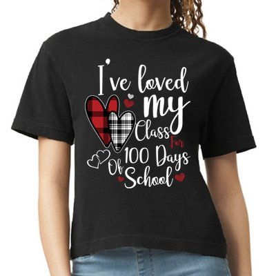 I've Loved My Class For 100 Days School Cute Valentine Comfort Colors Boxy T-Shirt