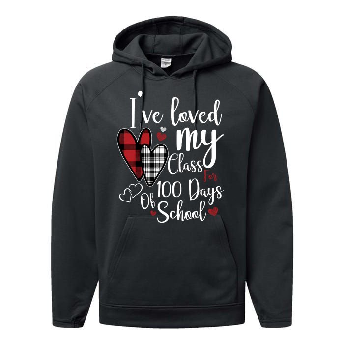 I've Loved My Class For 100 Days School Cute Valentine Performance Fleece Hoodie