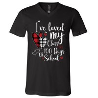 I've Loved My Class For 100 Days School Cute Valentine V-Neck T-Shirt