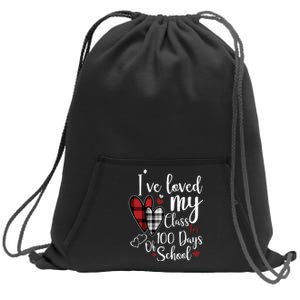 I've Loved My Class For 100 Days School Cute Valentine Sweatshirt Cinch Pack Bag