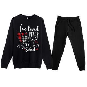 I've Loved My Class For 100 Days School Cute Valentine Premium Crewneck Sweatsuit Set