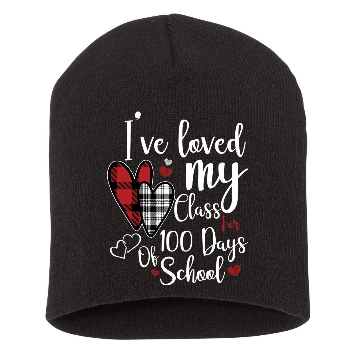 I've Loved My Class For 100 Days School Cute Valentine Short Acrylic Beanie