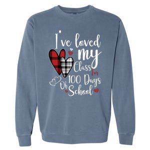 I've Loved My Class For 100 Days School Cute Valentine Garment-Dyed Sweatshirt