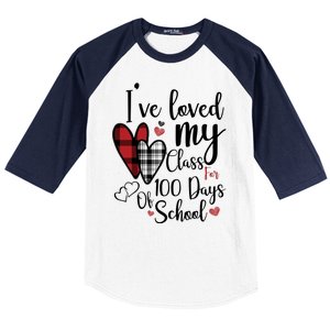 I've Loved My Class For 100 Days School Cute Valentine Baseball Sleeve Shirt