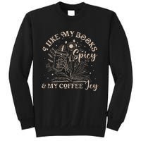 I Like My Books Spicy And My Coffee Icy Skeleton Book Lovers Sweatshirt