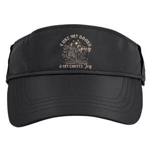 I Like My Books Spicy And My Coffee Icy Skeleton Book Lovers Adult Drive Performance Visor