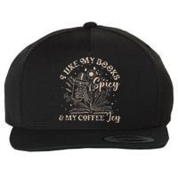 I Like My Books Spicy And My Coffee Icy Skeleton Book Lovers Wool Snapback Cap