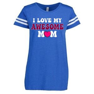 I Love My Awesome Mom Funny Mother's Day Great Gift Enza Ladies Jersey Football T-Shirt