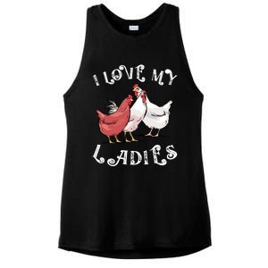 I Love My Ladies Chicken Farmer Crazy Lady Christmas Gift Ladies PosiCharge Tri-Blend Wicking Tank