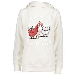 I Love My Ladies Chicken Farmer Crazy Lady Christmas Gift Womens Funnel Neck Pullover Hood