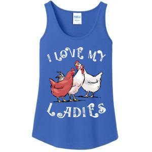 I Love My Ladies Chicken Farmer Crazy Lady Christmas Gift Ladies Essential Tank