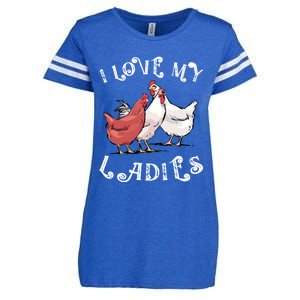 I Love My Ladies Chicken Farmer Crazy Lady Christmas Gift Enza Ladies Jersey Football T-Shirt