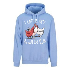 I Love My Ladies Chicken Farmer Crazy Lady Christmas Gift Unisex Surf Hoodie