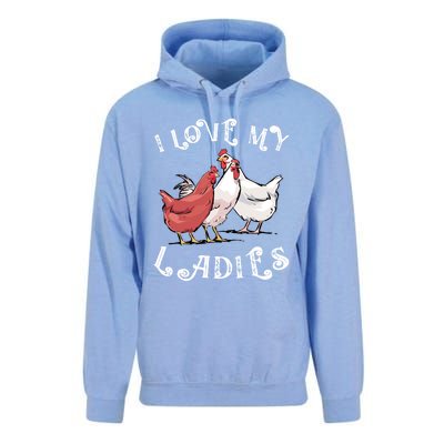 I Love My Ladies Chicken Farmer Crazy Lady Christmas Gift Unisex Surf Hoodie