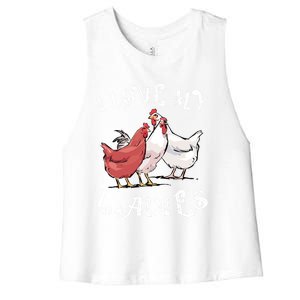 I Love My Ladies Chicken Farmer Crazy Lady Christmas Gift Women's Racerback Cropped Tank