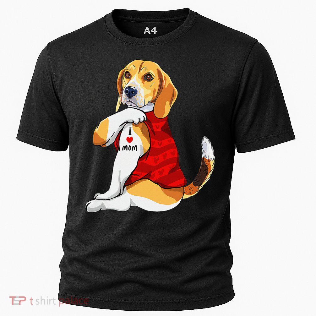 I Love Mom Tattoo Beagle Dog Lover Cooling Performance Crew T-Shirt